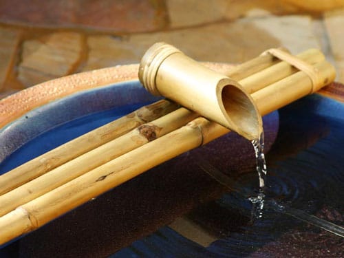 Handmade Natural Split Resistant Bamboo Indoor or Outdoor Fountain Bamboo Accents Fountain with Pump 7 Inch Three Arm Style Combine with Any Container to Create Your Own Fountain 